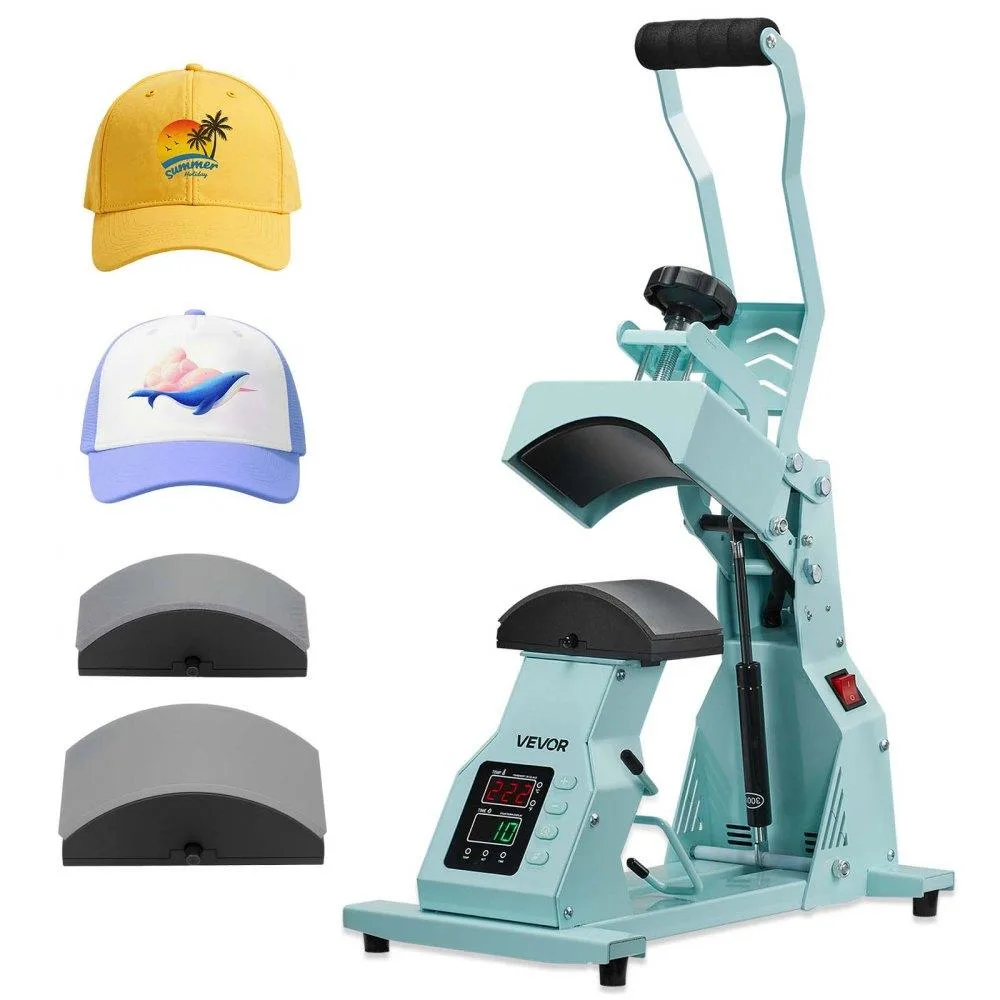 VEVOR VEVOR Hat Heat Press Machine 2 Platens 160x65mm 160x80mm Green 400W — product photo