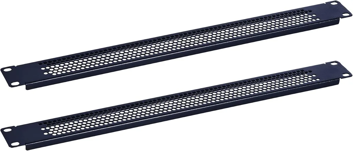 PISKEKAT PISKEKAT 1U Vented Blank Panel 2 Pack 19in 1.75in H .39in D Black — product photo