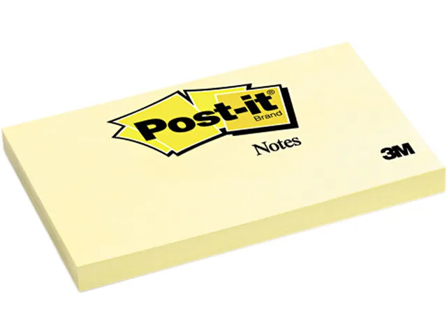 Twelve canary yellow sticky note pads in a pack