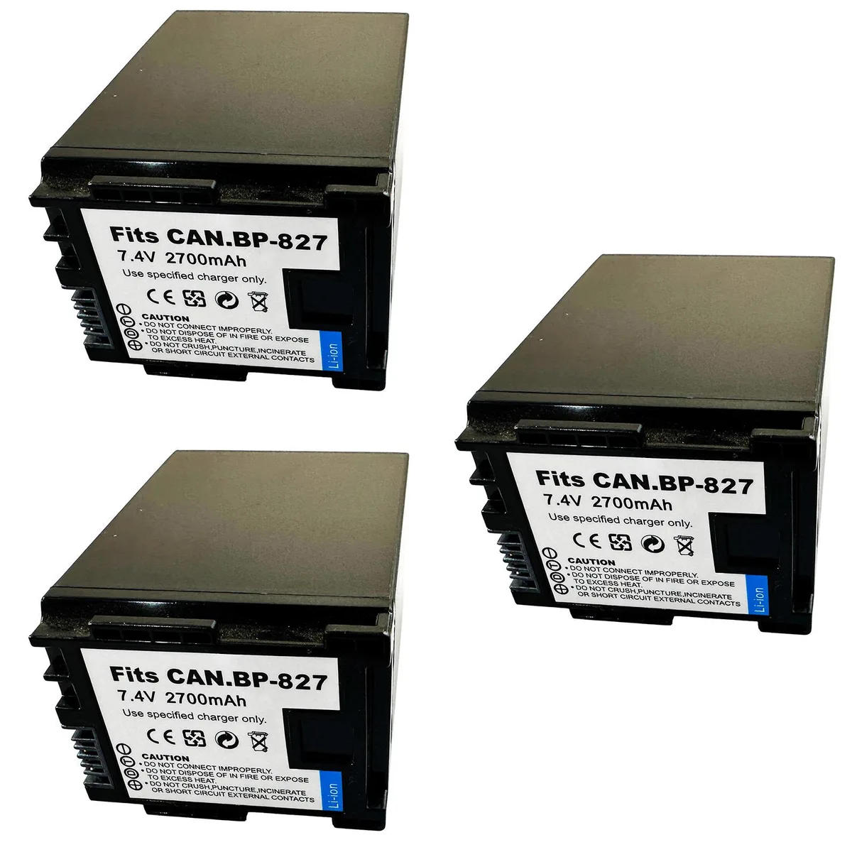 Centenex Electronics Centenex Electronics 3x High Capacity Li-ion Battery 2.7 Ah for Canon BP-827/819/809/808/807 — product photo