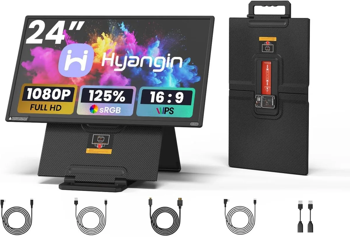 BFKK BFKK 24-inch Portable Monitor 1080P 100Hz 125% sRGB IPS Adjustable Stand — product photo