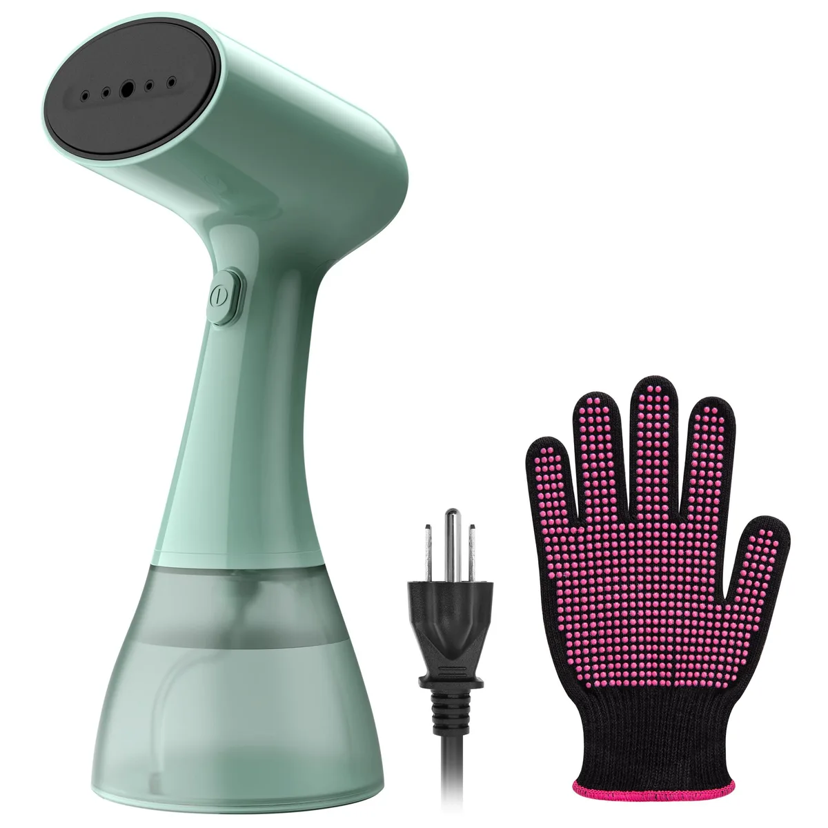 White compact handheld garment steamer with 400ml water tank