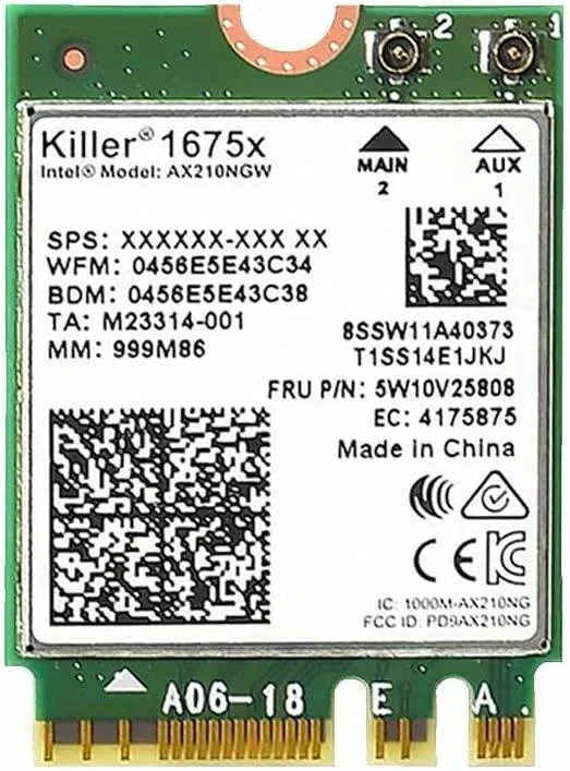SMA SMA Killer WiFi 6E AX1675x M.2 Wi-Fi Adapter Bluetooth 5.3 — product photo