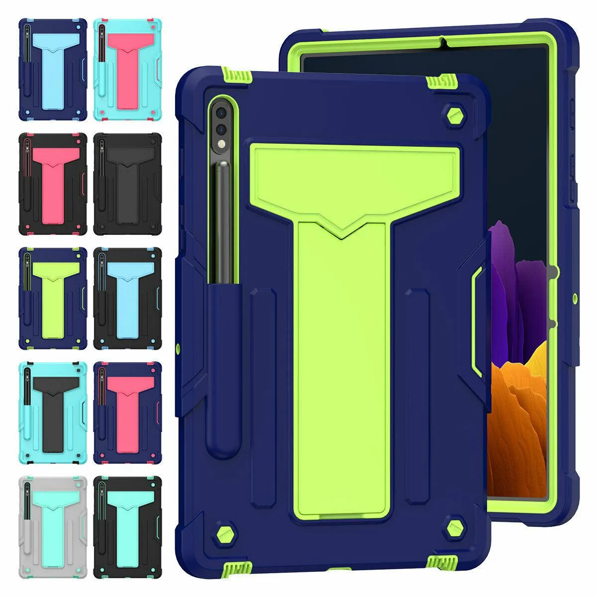 anicestore anicestore laptop case Samsung Galaxy Tab S7 Plus 12.4 2020 Navy Blue/Green — product photo