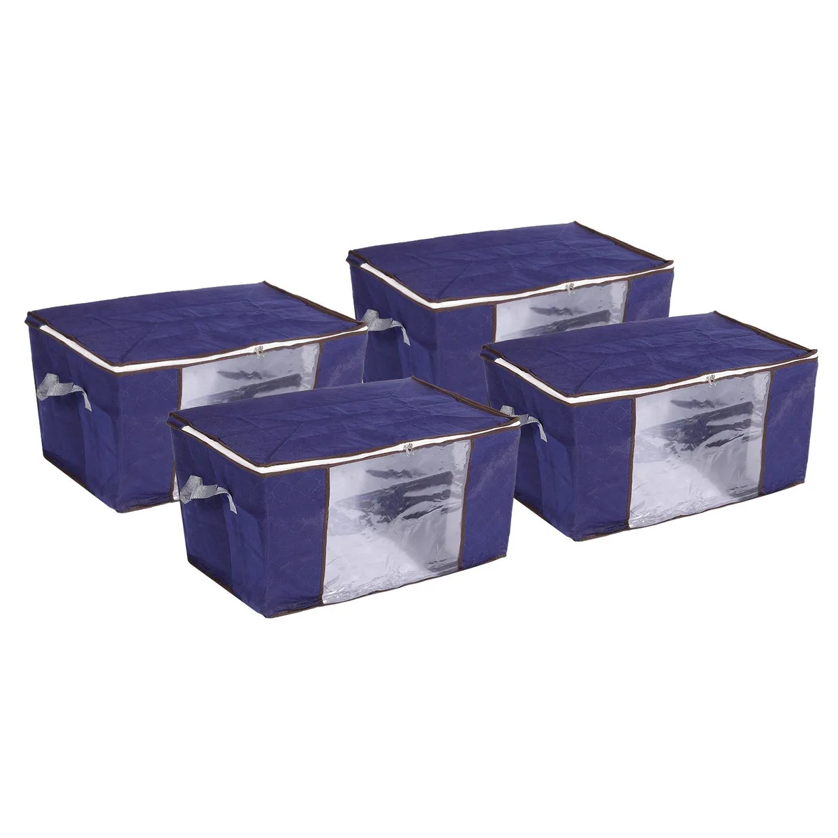 Unique-Bargains Unique-Bargains Clothes Storage Bag 4pcs Dark Blue 60x40x35cm 90L — product photo