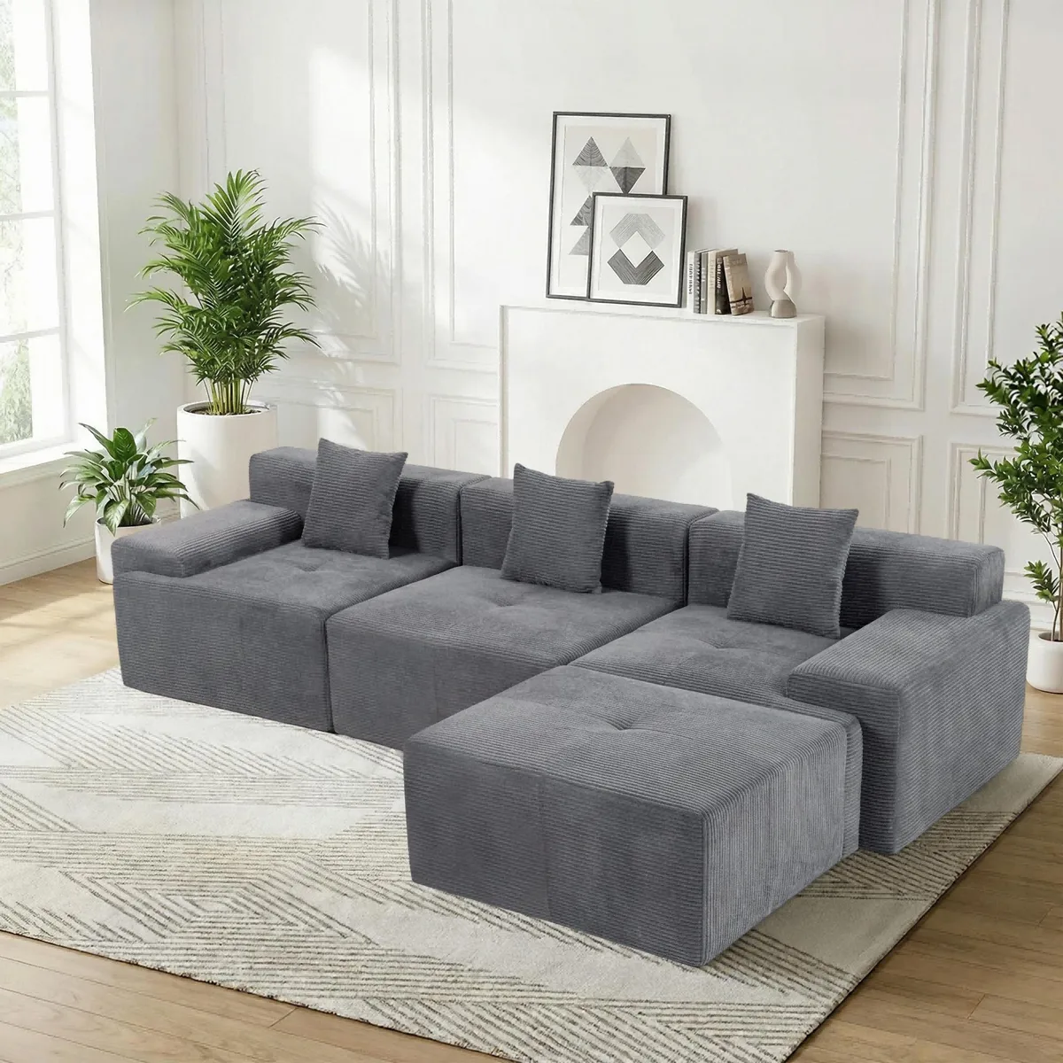 VANBOW VANBOW 119'' Cloud Sectional Sofa with Chaise, Grey — product photo