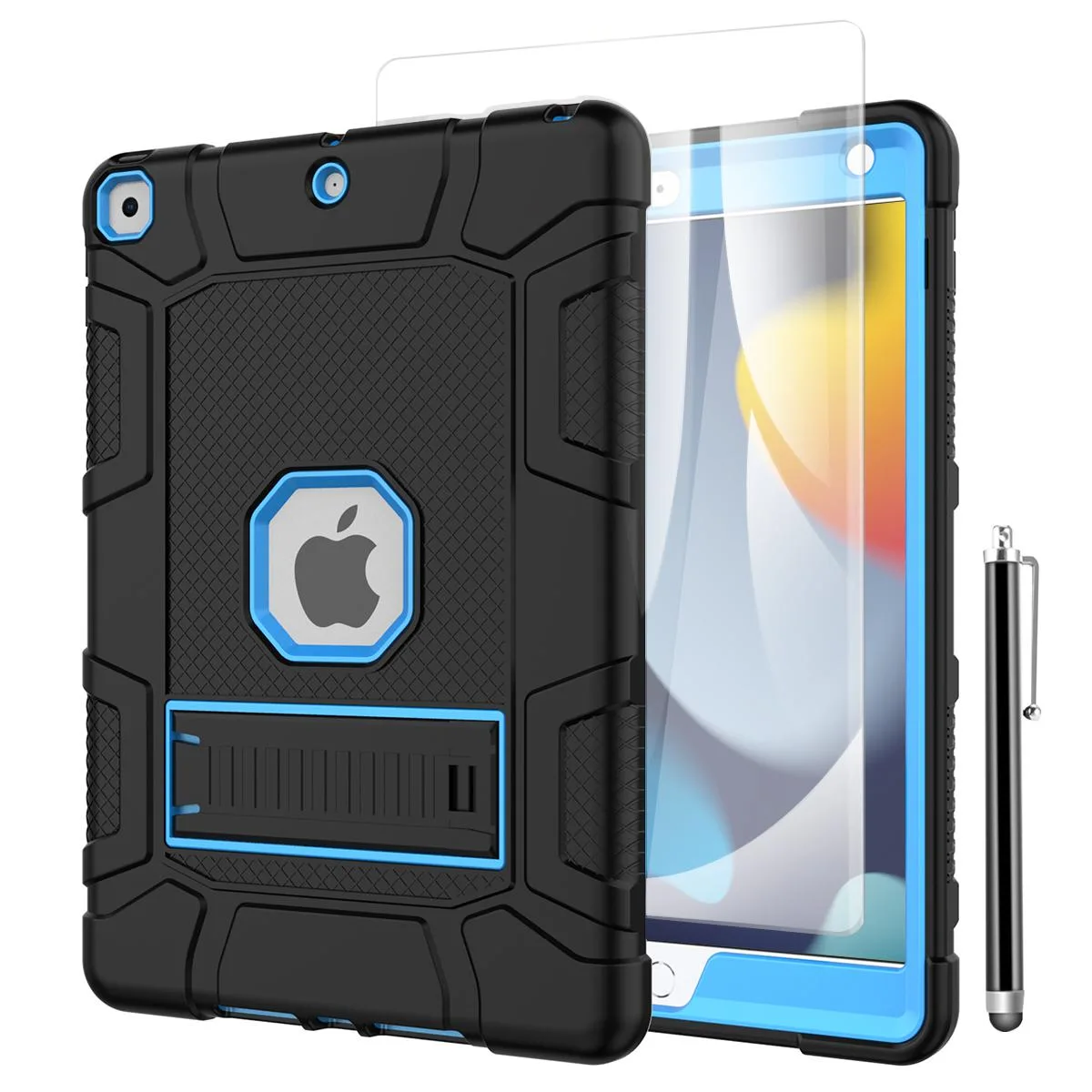SZYG SZYG 10.2 inch iPad Case Hybrid Shockproof Blue with Screen Protector Stylus — product photo