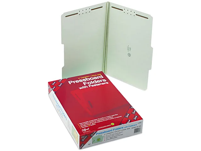 Smead Smead 19982 Two Inch Expansion Fastener Folder, Legal, Gray Green, 25/Box — product photo