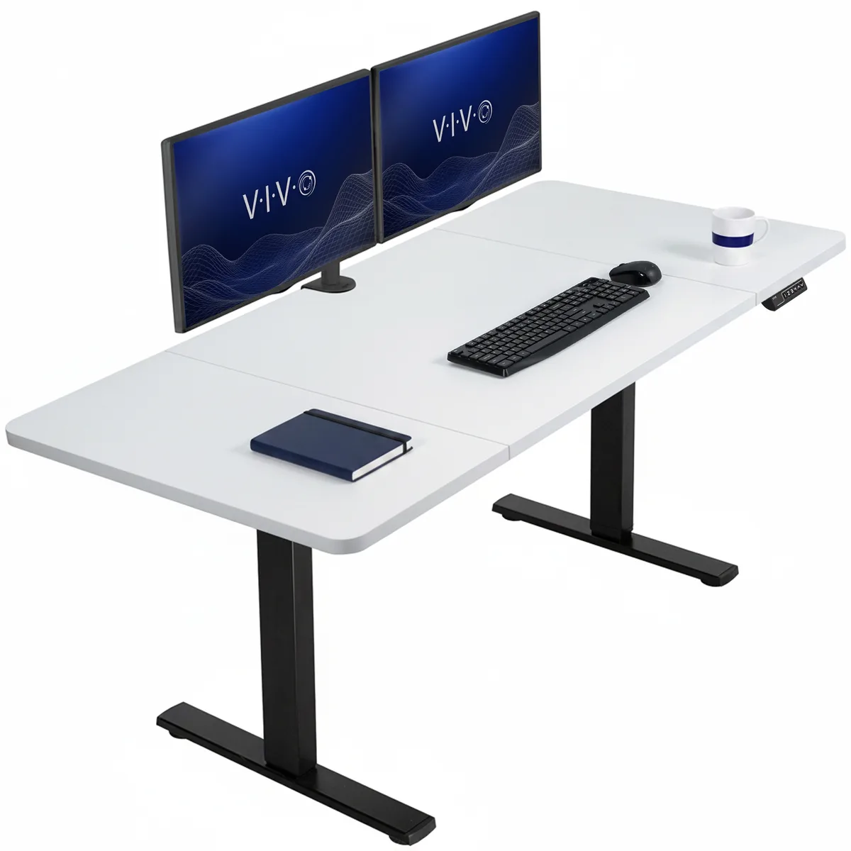VIVO VIVO Electric Stand-Up Desk 60 x 30 White Top Black Frame 220 lbs — product photo