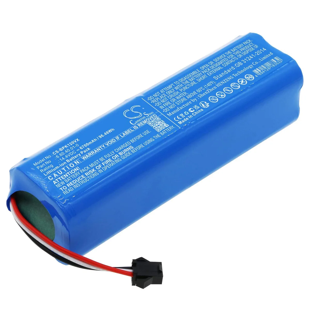 Cameron Sino Battery for Blaupunkt XTREME 6700mAh 14.4V 6.60.40.01-0 — product photo