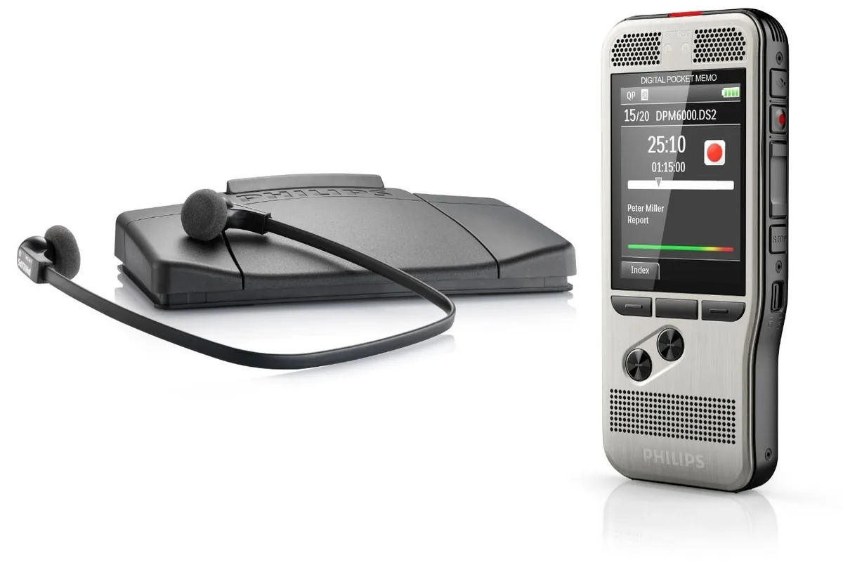 Philips DPM6700 Pocket Memo dictation recorder and transcription set with SpeechExec 11 software
