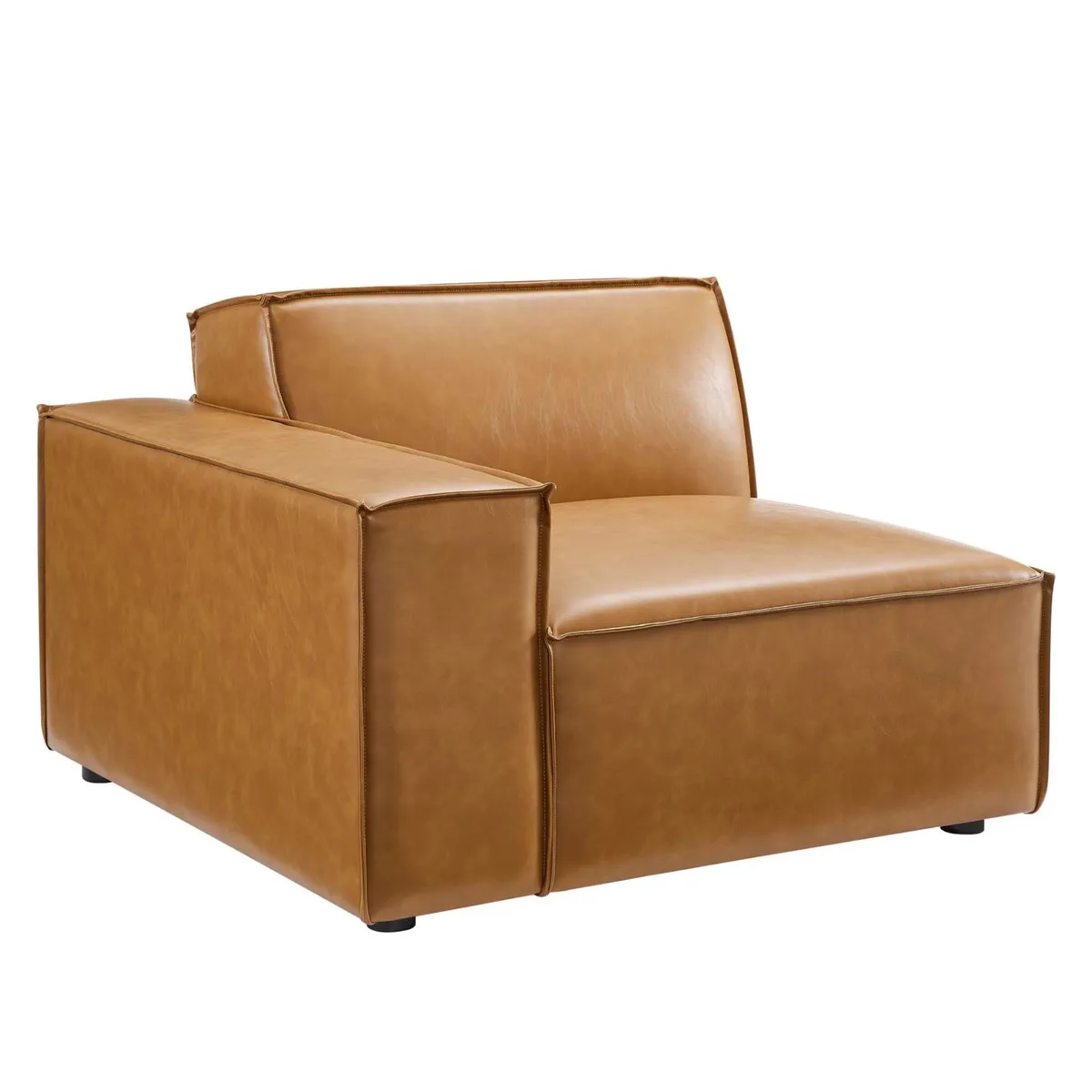 Modway Furniture Modway Furniture Restore Left-Arm Vegan Leather Sectional Sofa Chair Tan decorative shelving — product photo