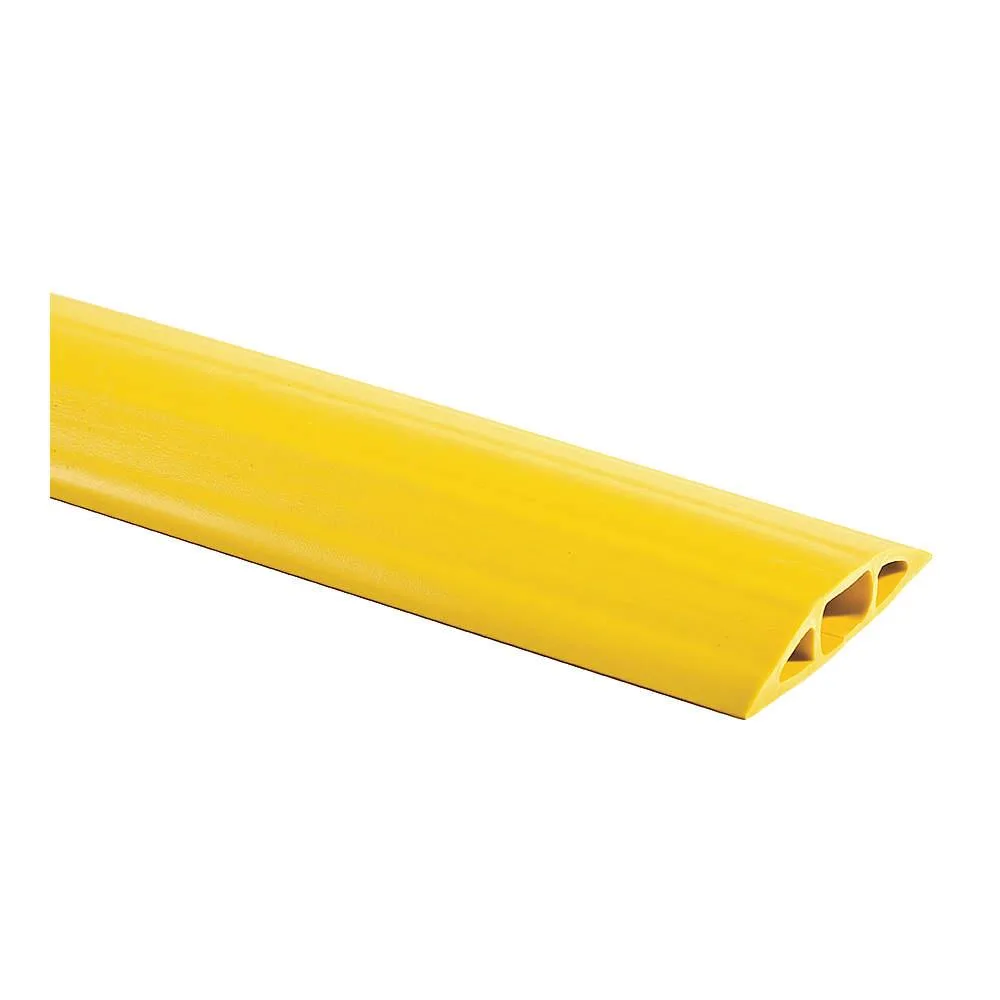 Yellow PVC cable protector, 5 ft long, smooth finish
