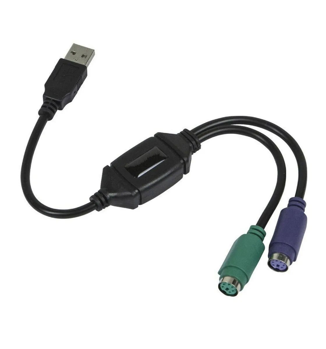 SANOXY SANOXY PS/2 Dual PS2 to USB 2.0 Active Adapter Cable Black — product photo