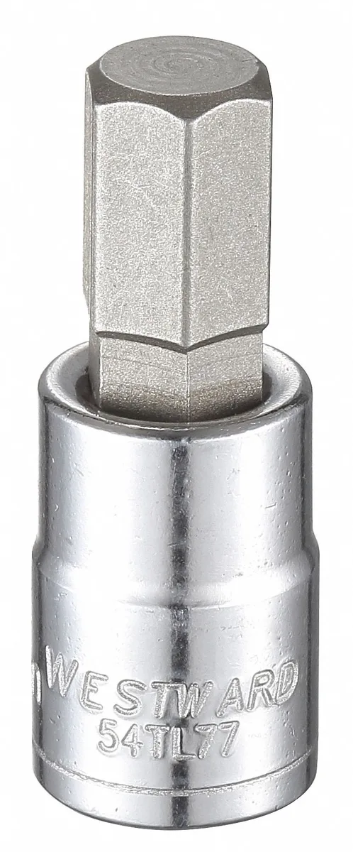 Westward 54TL77 11mm hex socket bit, alloy steel, full polished chrome finish