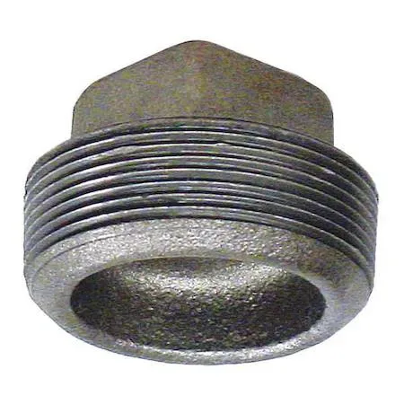 Galvanized steel square head pipe plug, 3-1/2 inch MNPT threads