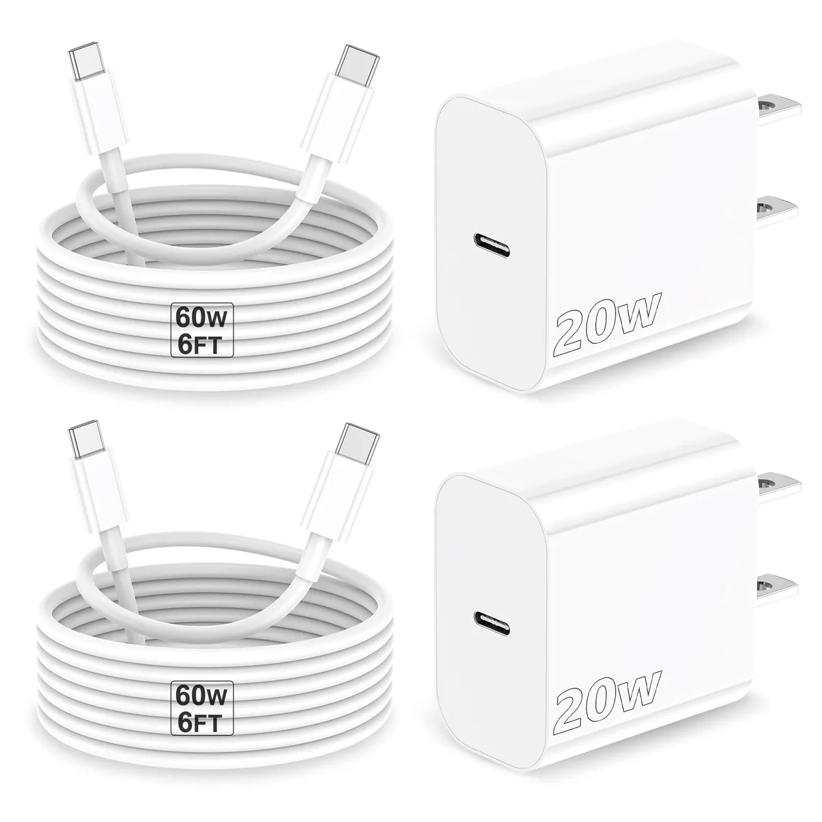 No Sew No Sew USB C to DVI Cable White 6FT Male-to-Male — product photo