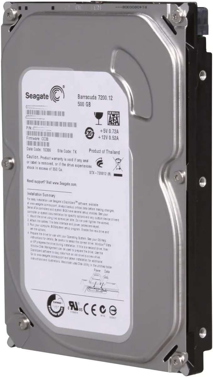 Seagate Seagate Barracuda 500GB 7200RPM 3.5" SATA ST3500418AS internal hard drive — product photo