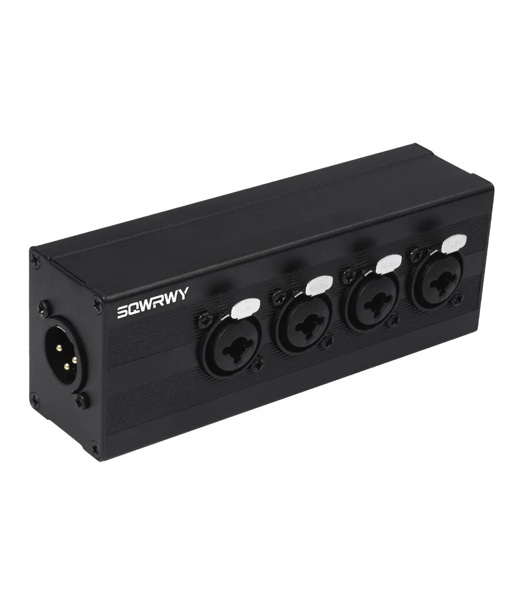 SQWRWY 4-Channel Passive Audio Mixer XLR TRS 18 cm 150 g — product photo