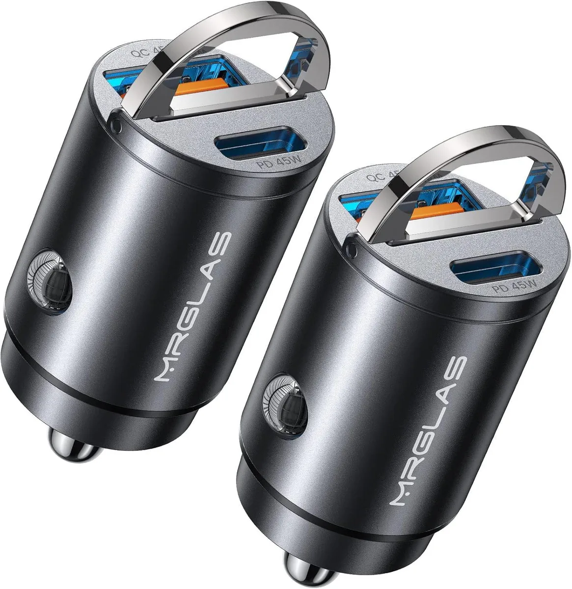 iworkmart iworkmart 2-Pack 90W USB-C Car Charger Super Mini Metal PD QC 3.0 Dual Port — product photo