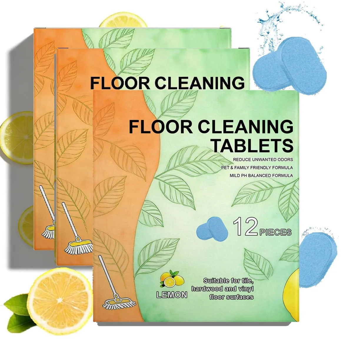 Small white cleaning tablets in a pack of 36