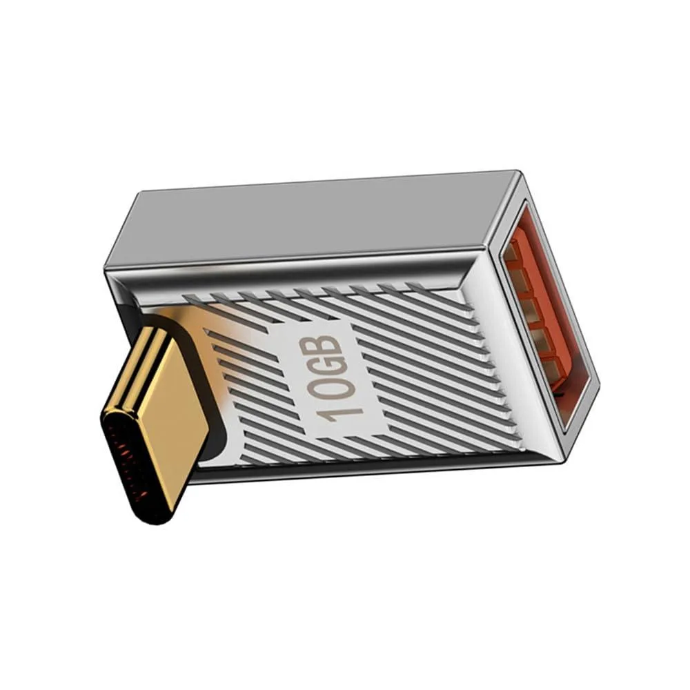 Vszerda Vszerda USB 3.1 Type C to USB 3.0 A Female 10Gbps 120W Angled Alloy Mecha Cyberpunk — product photo