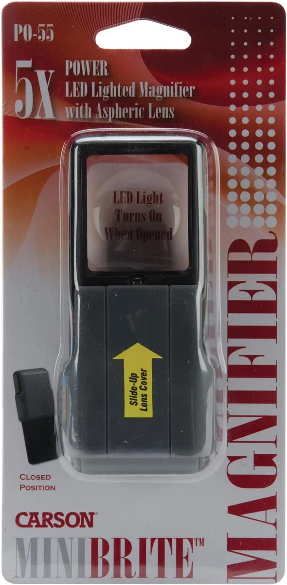 Carson Optical Carson Optical PO-55 5x slide-out LED magnifier — product photo