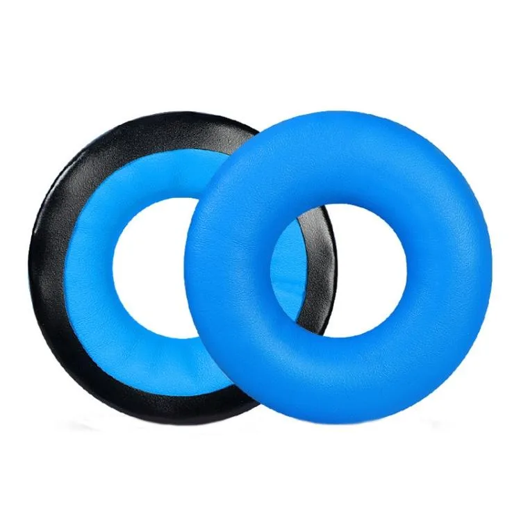 Blue leather and sponge earpad pair for Sennheiser HD25 headphones