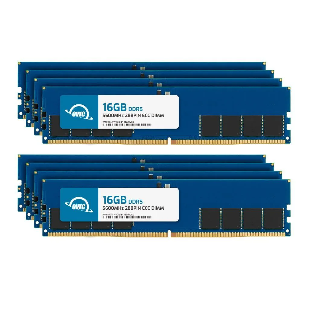 OWC OWC 128GB (8x16GB) DDR5 5600 CL46 ECC Unbuffered UDIMM desktop RAM — product photo