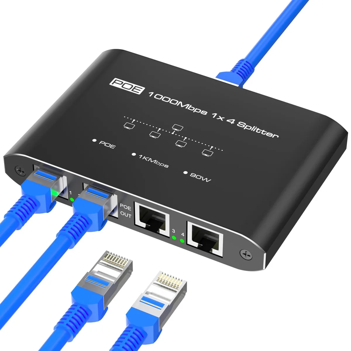 NETGEAR ProSafe RS-104-US-1 4-Port Gigabit PoE+ Splitter — product photo