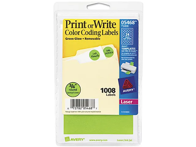 Avery Avery 5468 Neon Green Removable Labels 1008 Pack — product photo
