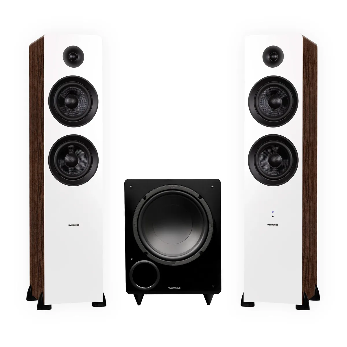 Fluance Fluance AI81WWDB10W Powered Floorstanding Tower Speakers with DB10 10" Subwoofer and 15 ft RCA Cable — product photo