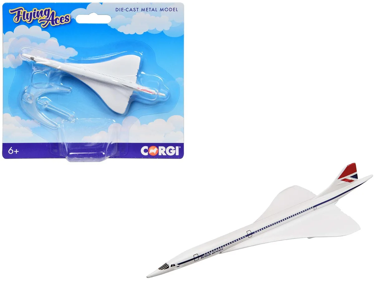 Corgi Corgi BAe/Aerospatiale Concorde British Airways White Flyin Aces Diecast Model hobby collectible — product photo