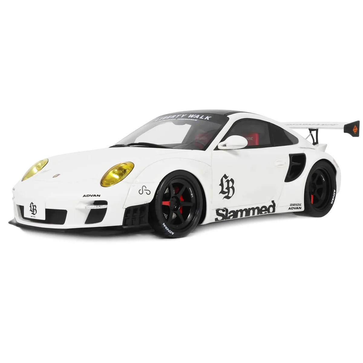 GT Spirit GT Spirit 2024 Porsche 911 Turbo LB-Works White Black Top 1/18 hobby collectible — product photo