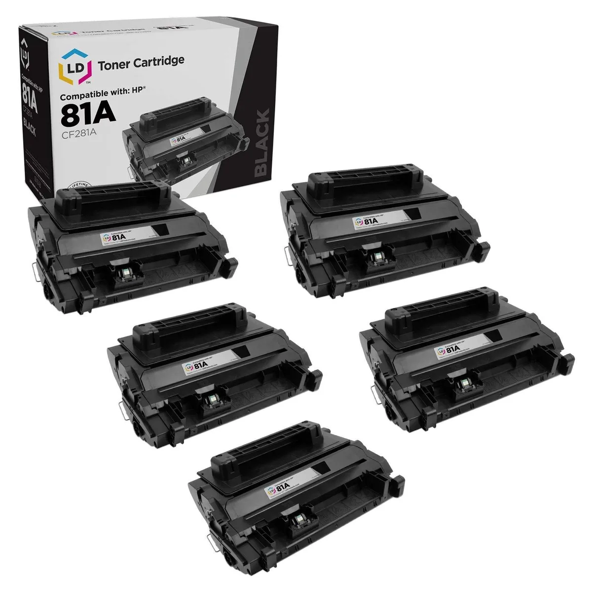 LD Products LD Products HP 81A CF281A Black Toner Cartridge 5-Pack — product photo