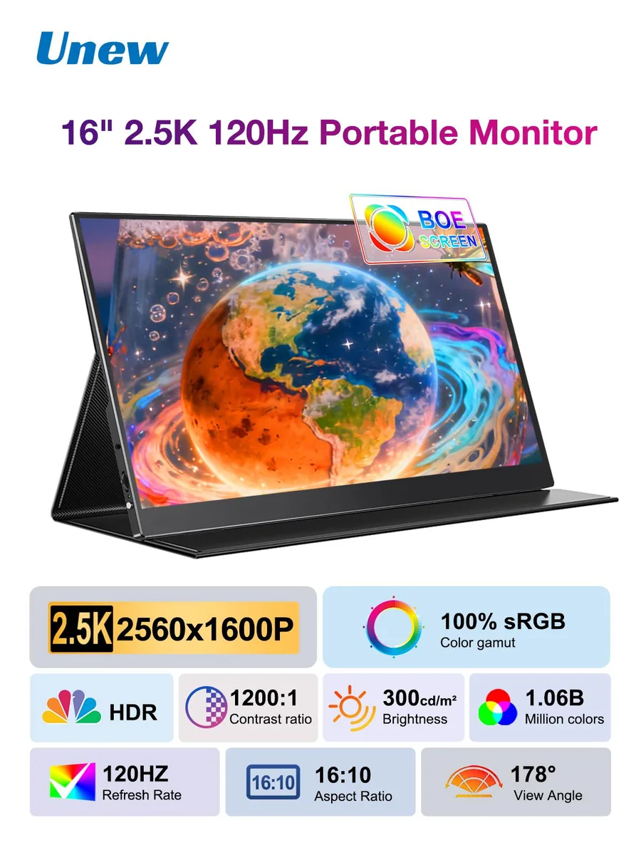 Unew Unew CX160-JH06-Q1 16 inch 2.5K 120Hz portable monitor — product photo