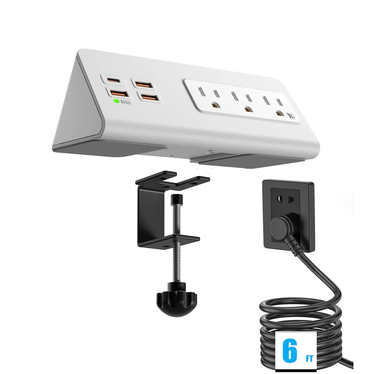 Chicong Technology Co., LTD Chicong Technology Co., LTD Power Charge Station Edge Clamp Mount USB-C AC White — product photo