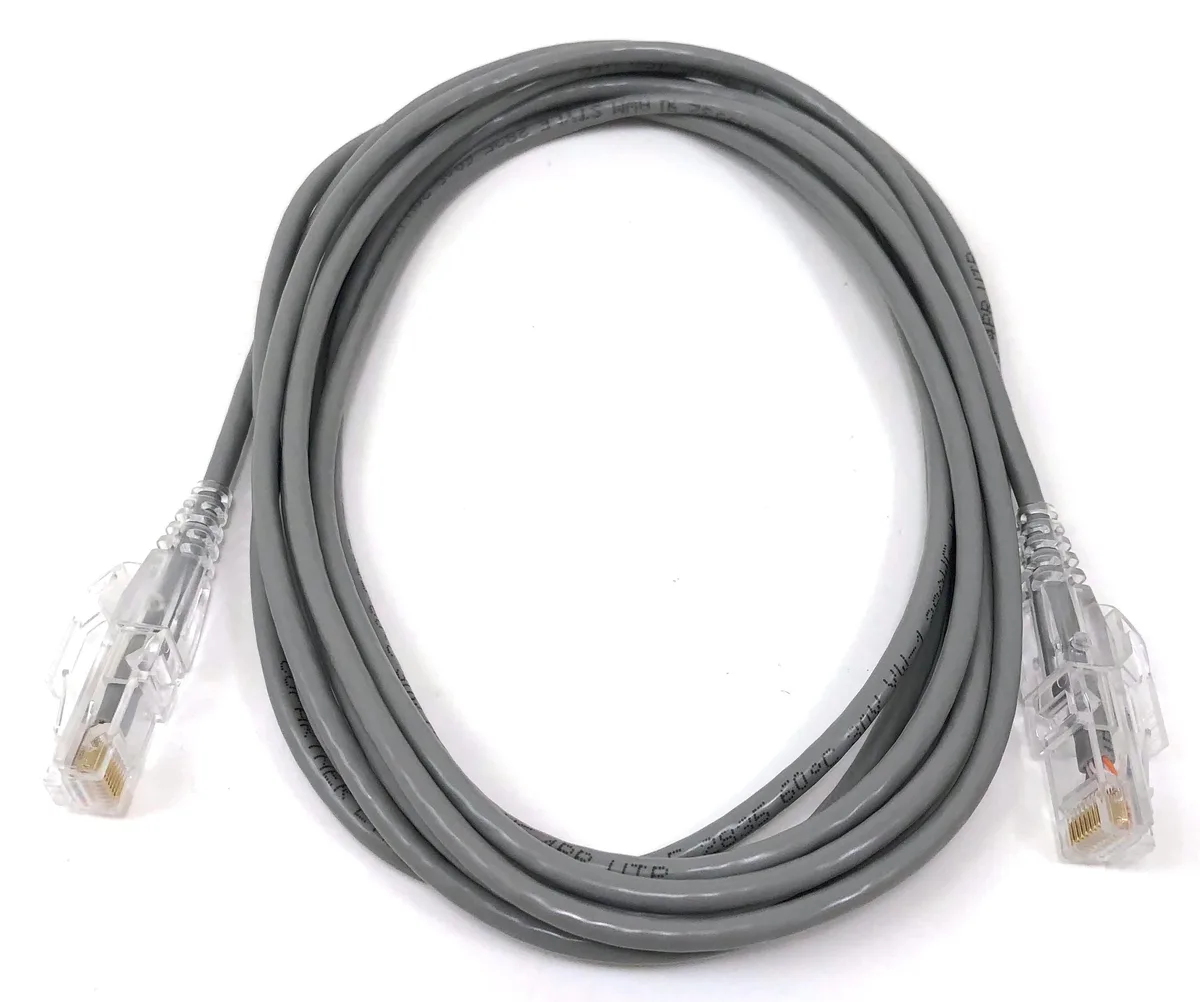 Micro Connectors Micro Connectors Ultra Slim CAT 6 Patch Cable 10 ft 28AWG Gray — product photo