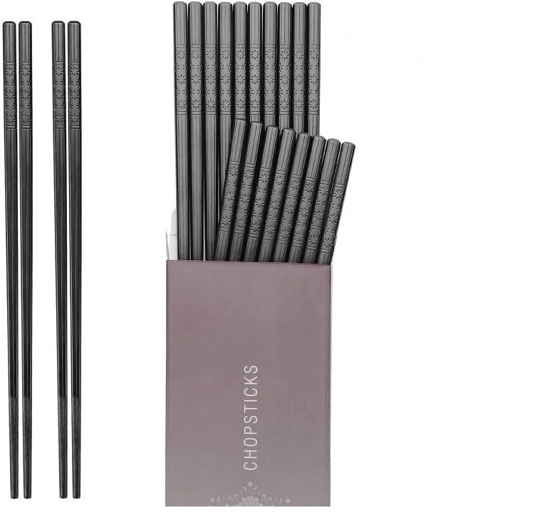  HIWARE HIFC10U Fiberglass Chopsticks 10 Pairs 9.5 Inches Black — product photo