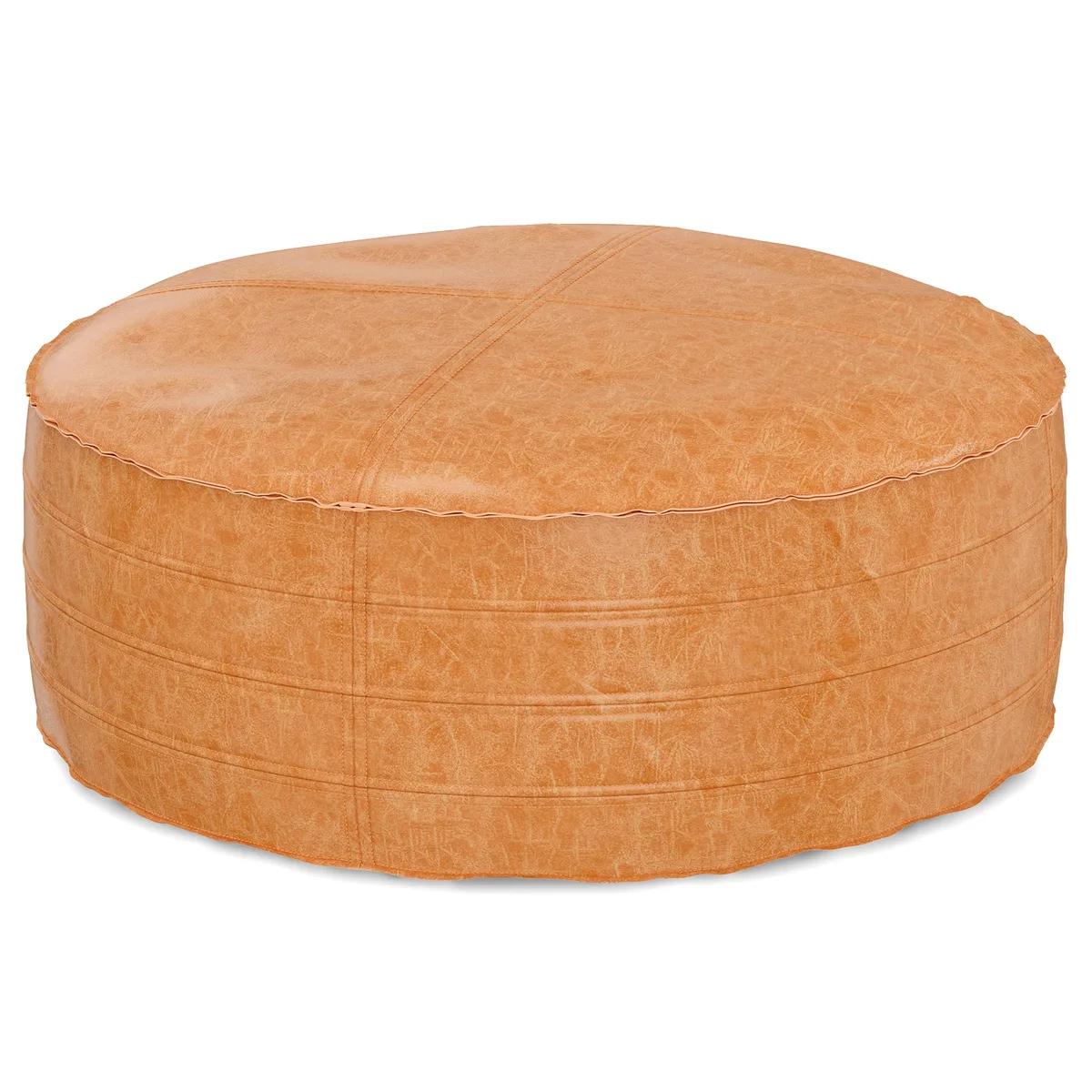 tuphen tuphen 32" Round Coffee Table Pouf Distressed Brown 32" 14 — product photo