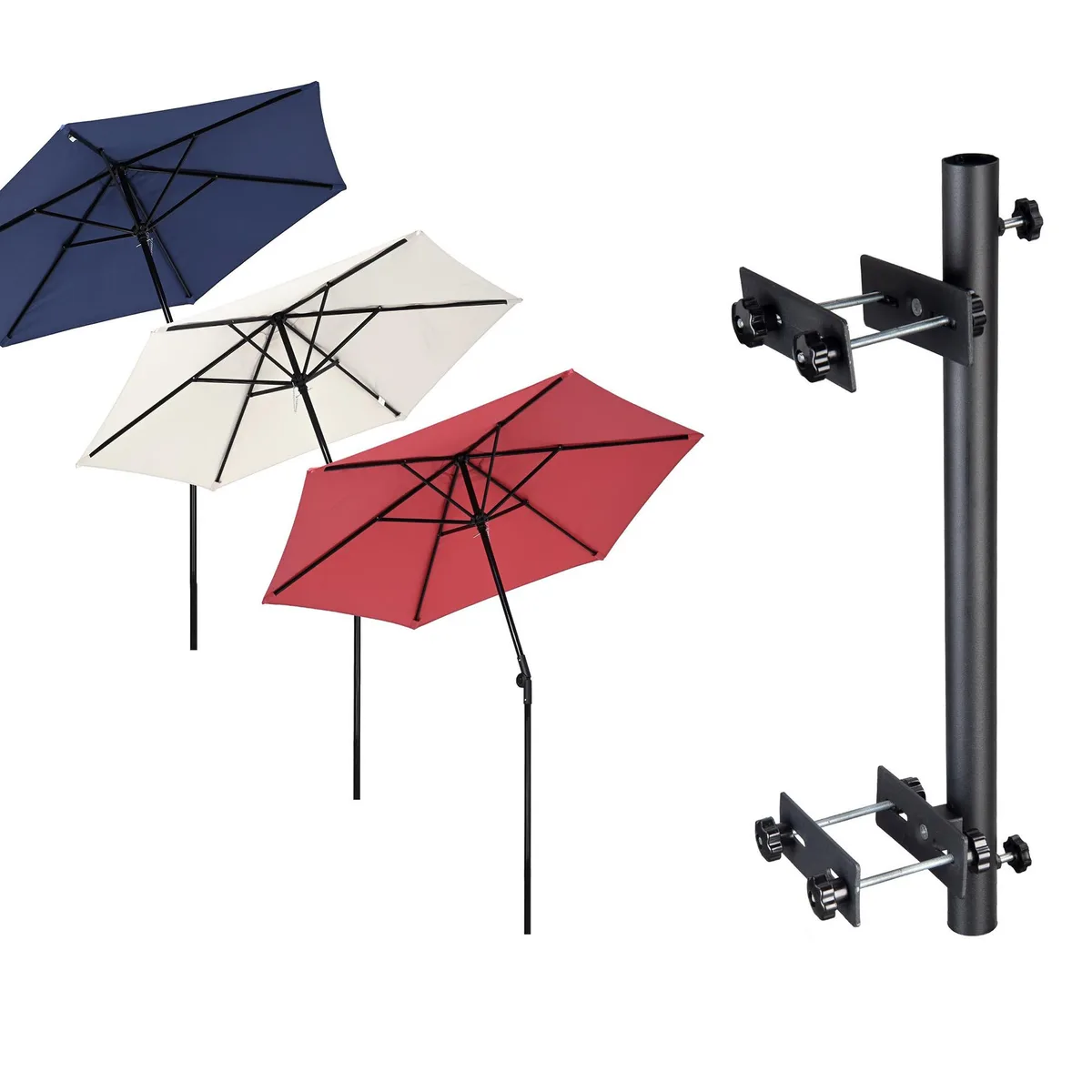 Yescom USA, Inc. Yescom USA, Inc. 07UMBSET049-7FTDRM-MIX 7.5ft patio umbrella 3-pack red white blue — product photo