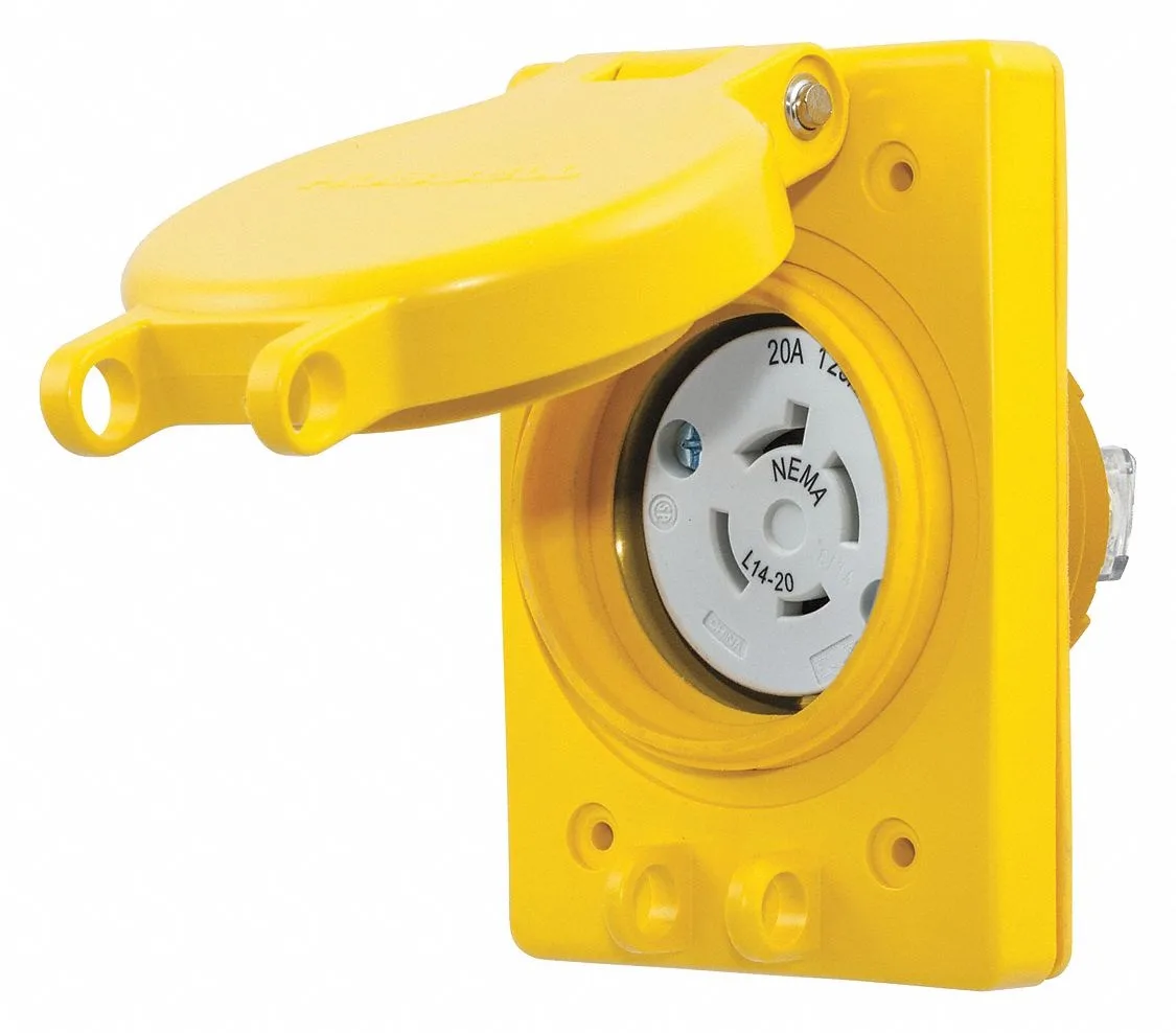 Hubbell Incorporated Hubbell Incorporated HBL67W74 Watertight Flanged Locking Receptacle — product photo