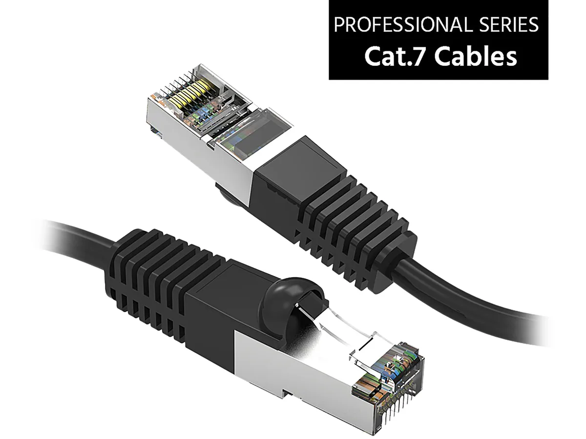 Nippon Labs Nippon Labs 60CAT7-12BK Cat7 Shielded Ethernet Cable 12 ft 26AWG Black — product photo