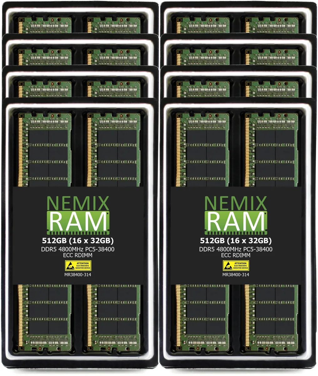 NEMIX RAM NEMIX RAM 512GB (16x32GB) DDR5 4800 CL40 ECC RDIMM ASUS Z13PE-D16 memory upgrade — product photo