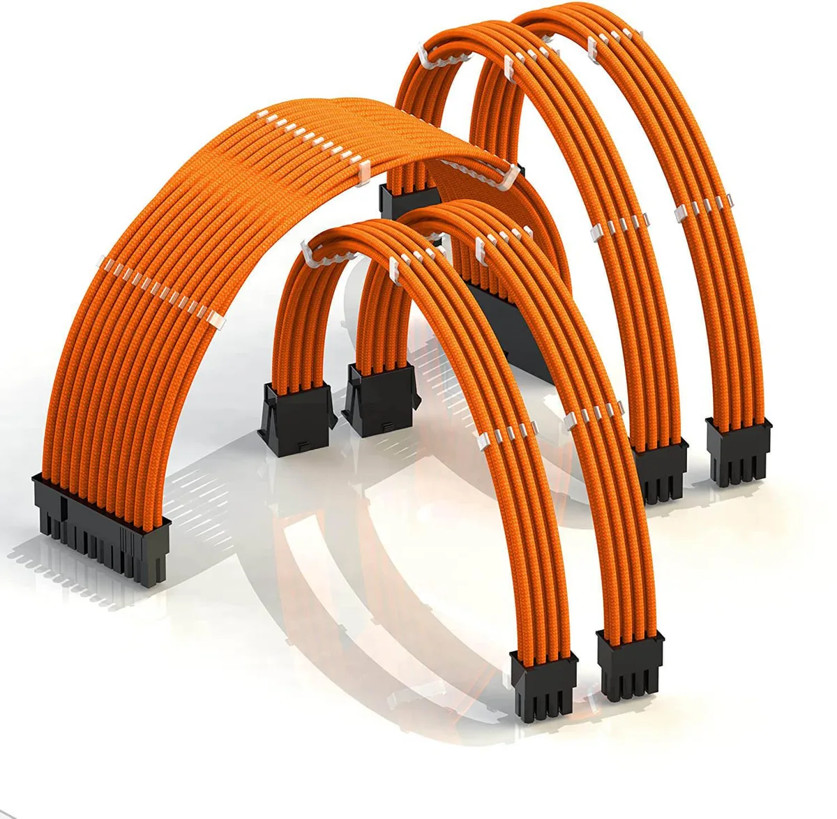 KOZYFOX KOZYFOX 18AWG Braided PSU Extension Cable Kit 30cm Orange — product photo