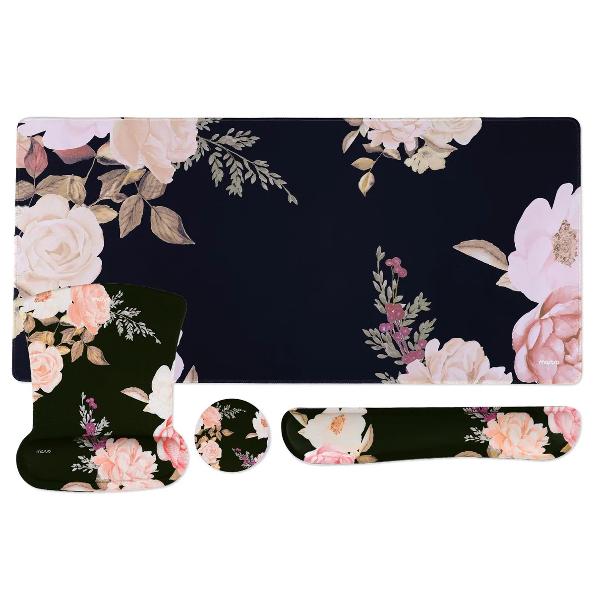  MOSISO Large Gaming Mouse Pad Set 31.5 x 15.75 in Black — product photo