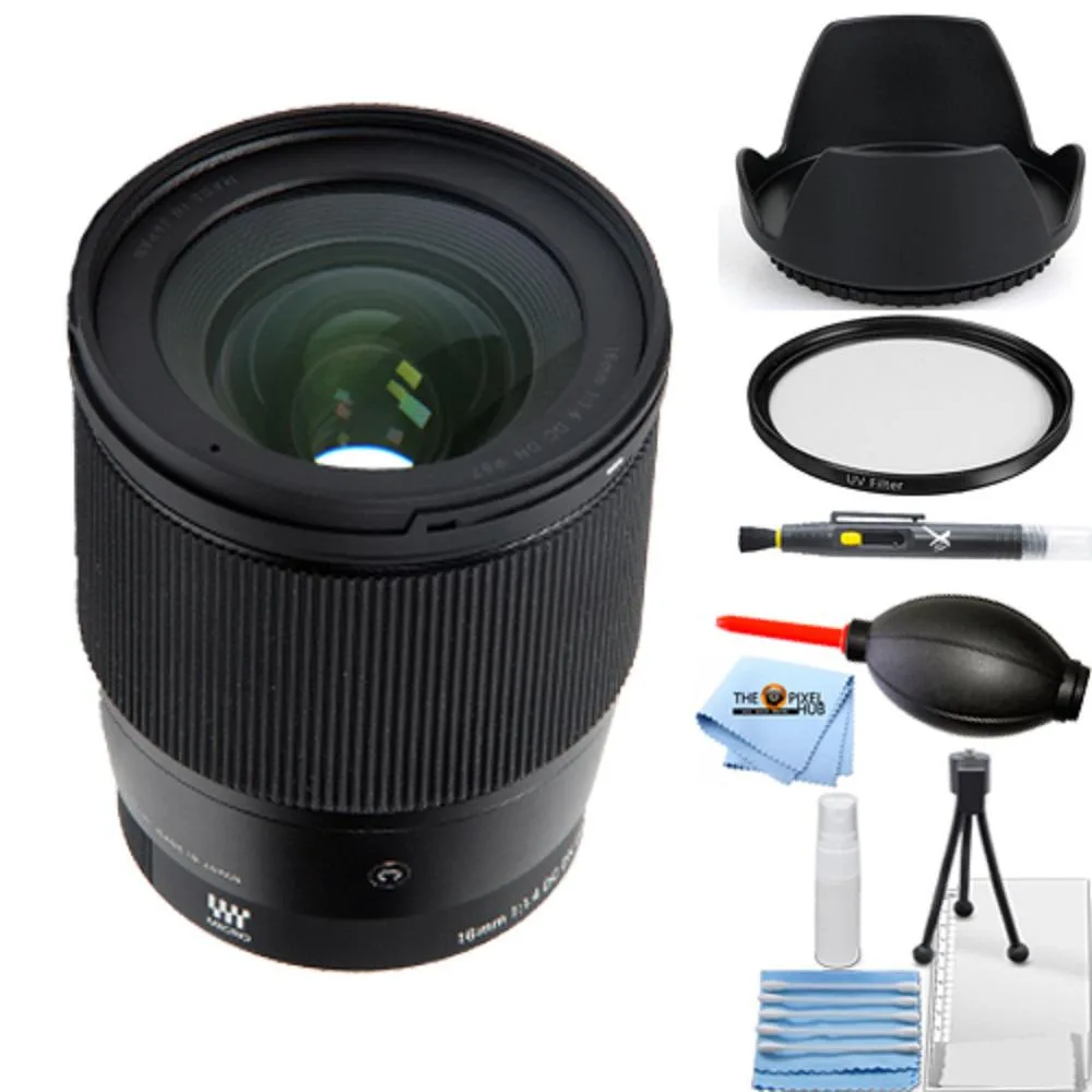 SIGMA Sigma 16mm f/1.4 DC DN Contemporary Lens for Micro Four Thirds with 67mm UV Filter BUNDLE — product photo