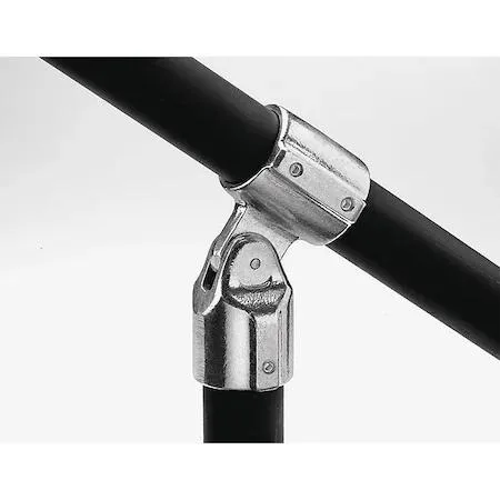 Gray aluminum adjustable elbow tee for 1-1/4 inch structural pipe
