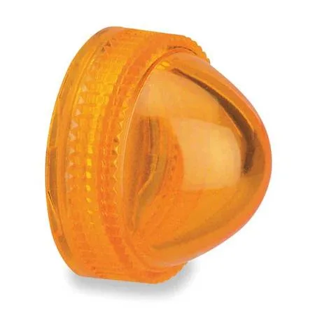 Amber plastic dome pilot light lens, 30 mm