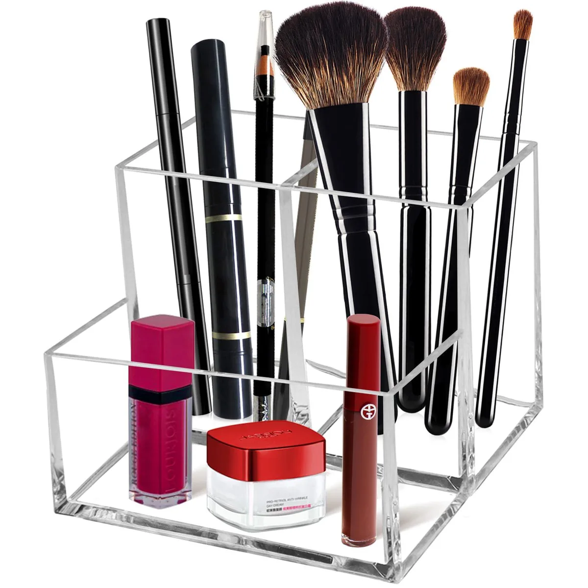  Decolav 240109-ORGAN 3-slot acrylic bath storage 14.33x12.83x9.06in — product photo